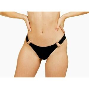 NWOT Topshop Shirred High Leg Ring Bikini Bottom Size 10